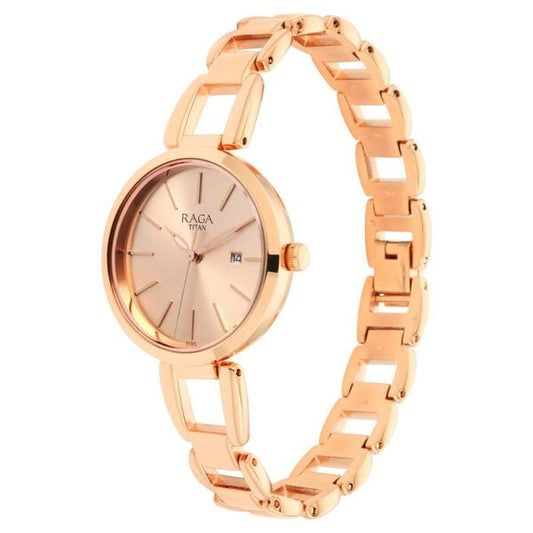 Titan 2642WM01 Women’s Analog Quartz Watch — Rose Gold Dial & Rose Gold Metal Strap