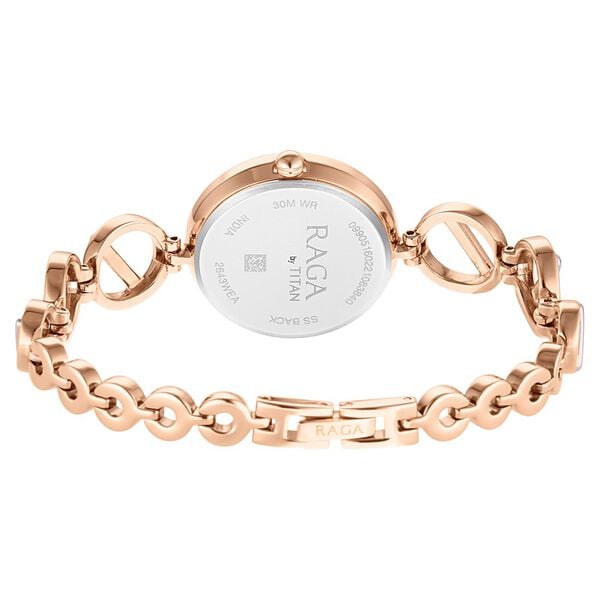 Titan 2643KM01 Women’s Quartz Analog Watch with Rose-Gold Dial & Metal Strap