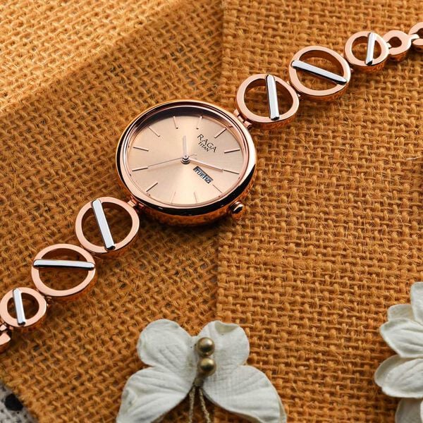 Titan– 2644KM02 Raga Viva IV Analog Women’s Watch with Rose Gold Dial & Rose Gold Metal Strap