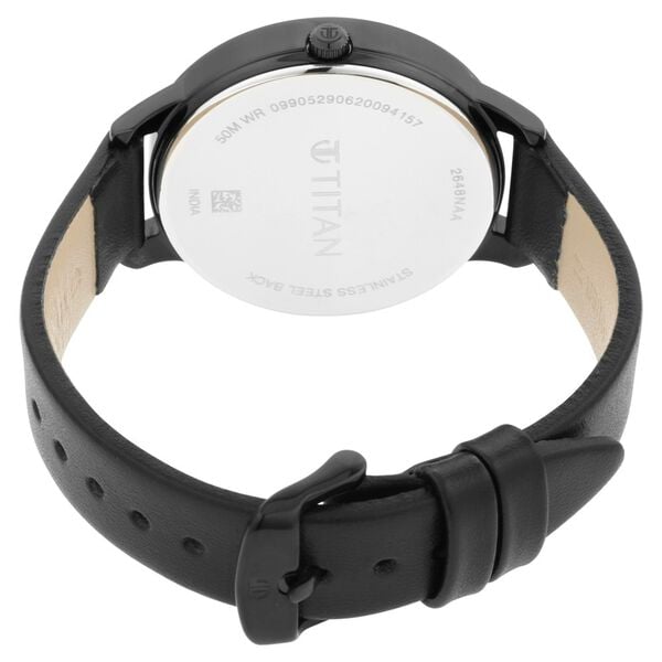 Titan 2648NL01 Women Black Dial Leather Strap Quartz Analog Watch