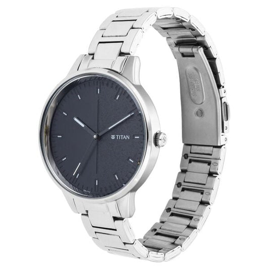 Titan 2648SM02 Black Gradient Dial Analog Quartz Stainless Steel Women’s Watch – Silver Band, Round Case, Workwear