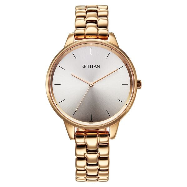Titan 2648WM12 Neo Grey Dial Women's Rose Gold Stainless Steel Analog Watch