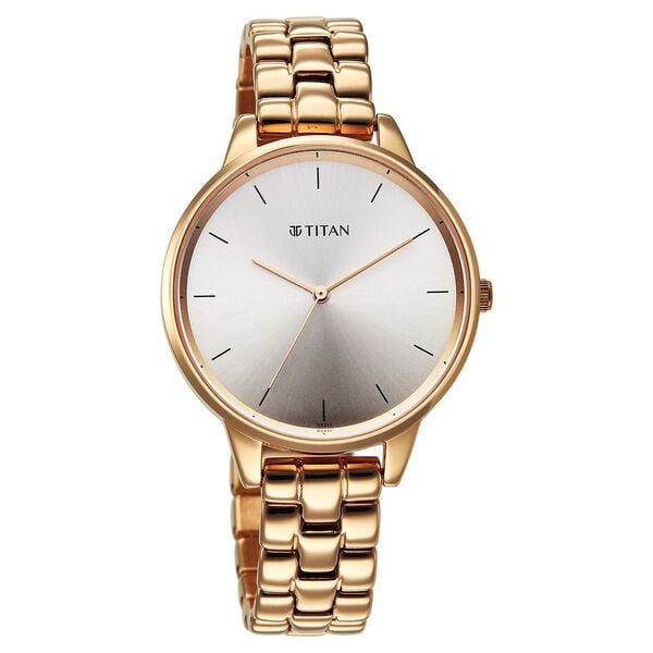 Titan 2648WM12 Neo Grey Dial Women's Rose Gold Stainless Steel Analog Watch