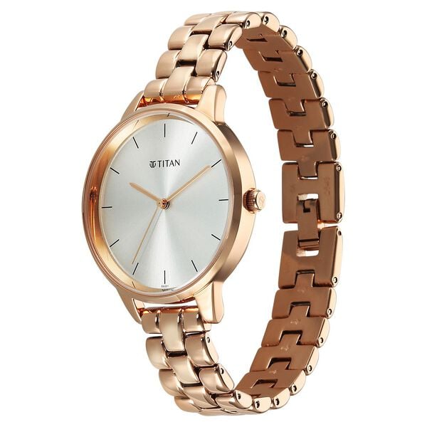 Titan 2648WM12 Neo Grey Dial Women's Rose Gold Stainless Steel Analog Watch