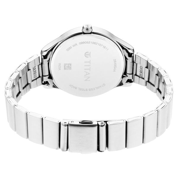 Titan 2649SM01 Workwear Black Dial Analog Quartz Stainless Steel Strap Watch – Women