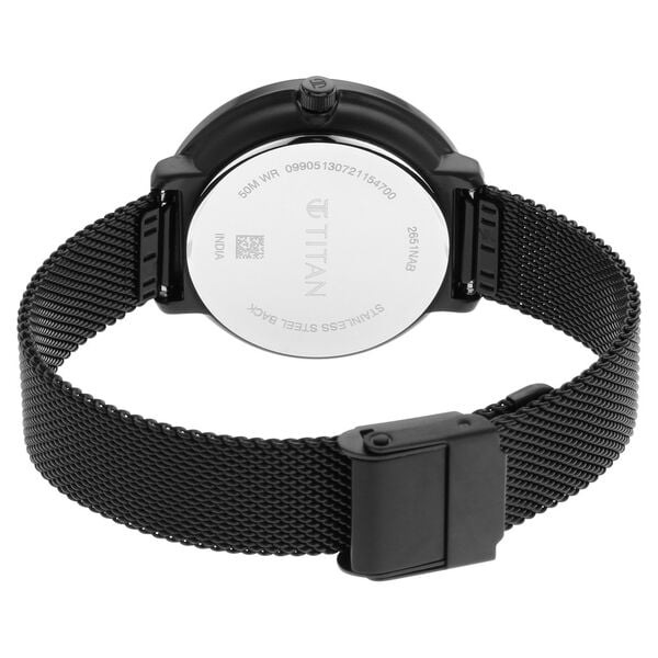 Titan– 2651NM02 Workwear/Svelte Multifunction Analog Women’s Watch with Black Dial & Black Metal Strap