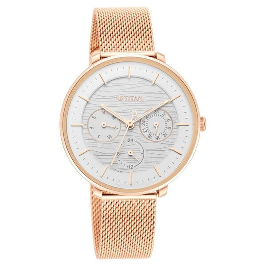 Titan 2651WM02 Women Silver Dial Metal Strap Quartz Multifunction Watch