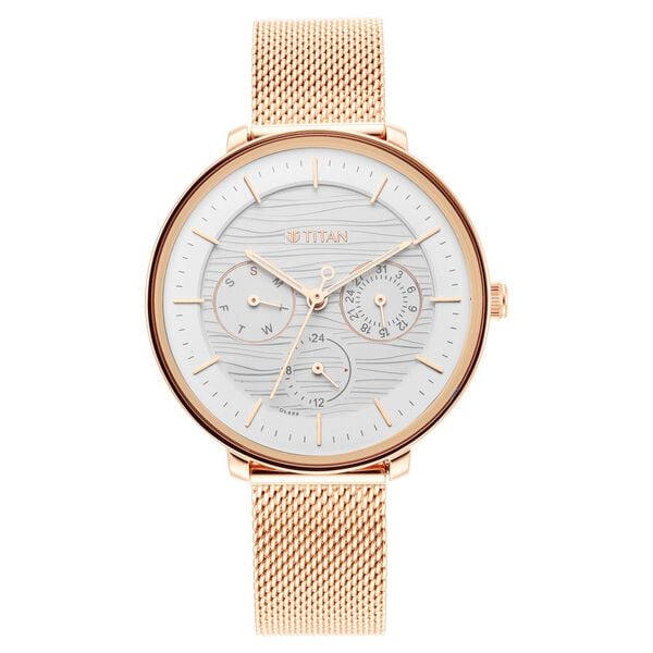 Titan 2651WM02 Women Silver Dial Metal Strap Quartz Multifunction Watch