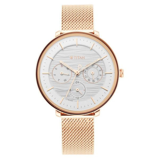 Titan 2651WM02 Women Silver Dial Metal Strap Quartz Multifunction Watch