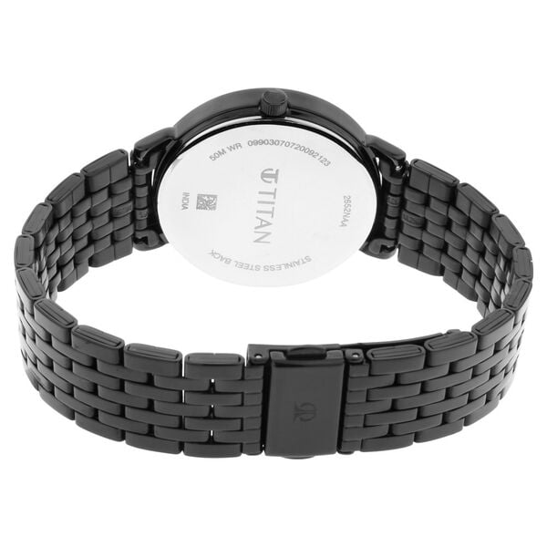 Titan 2652NM01 Women’s Quartz Analog Watch with Black Dial & Black Metal Strap