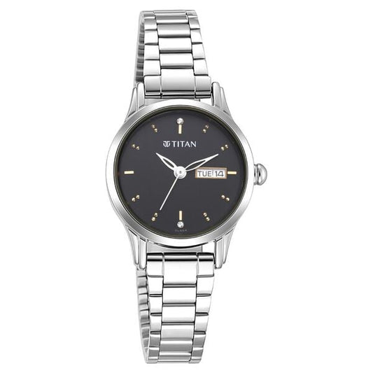 Titan 2656SM03 Women Black Dial Metal Strap Quartz Watch