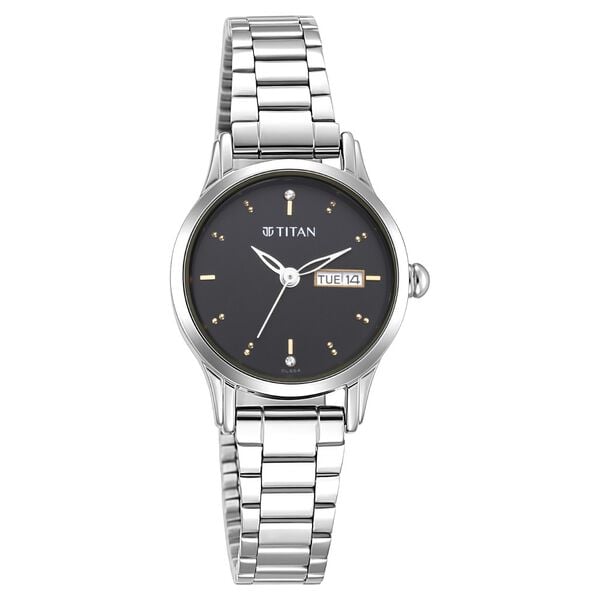 Titan 2656SM03 Women Black Dial Metal Strap Quartz Watch