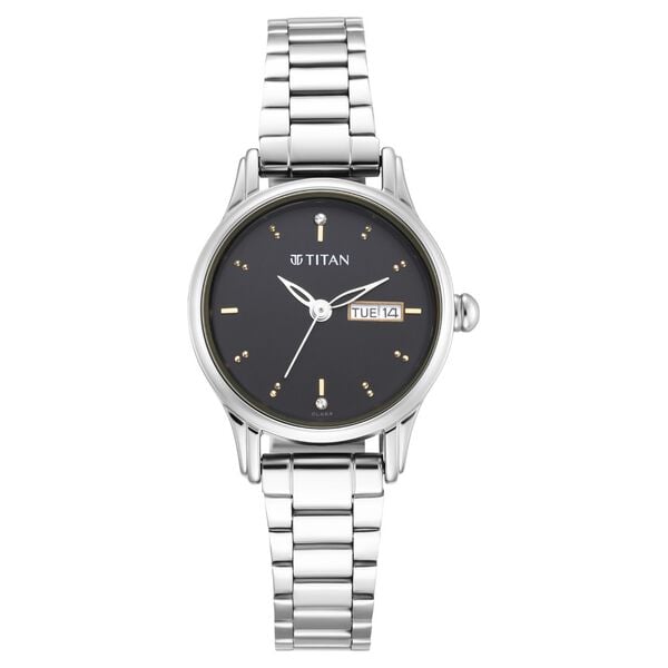 Titan 2656SM03 Women Black Dial Metal Strap Quartz Watch