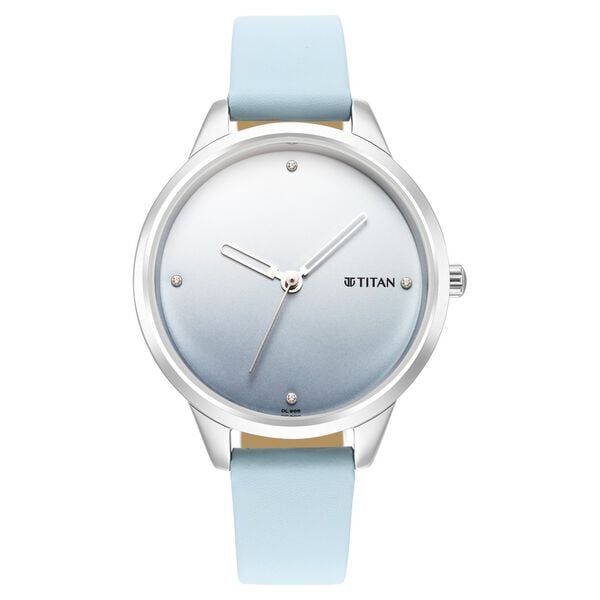 Titan 2664SL02 Women’s Quartz Analog Watch with Blue Dial & Blue Leather Strap