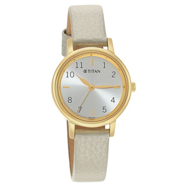 Titan NR2678YL01 Women’s Quartz Analog Leather Grey Dial Watch