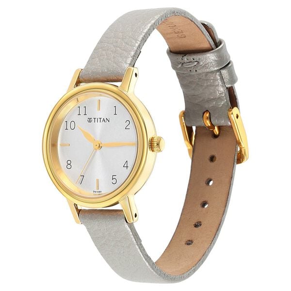 Titan NR2678YL01 Women’s Quartz Analog Leather Grey Dial Watch
