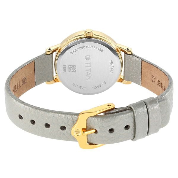 Titan NR2678YL01 Women’s Quartz Analog Leather Grey Dial Watch
