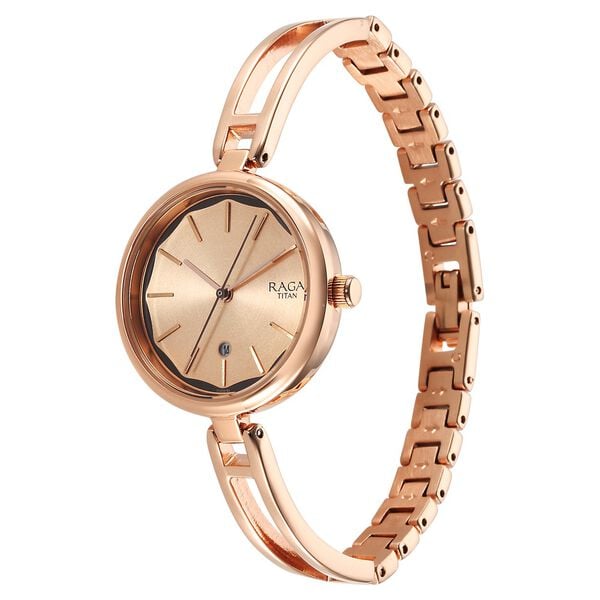 Titan 2683WM01 Rose-Gold Dial Metal Women’s Analog Watch (Raga Viva)