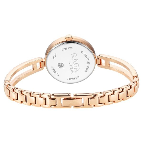 Titan 2683WM01 Rose-Gold Dial Metal Women’s Analog Watch (Raga Viva)