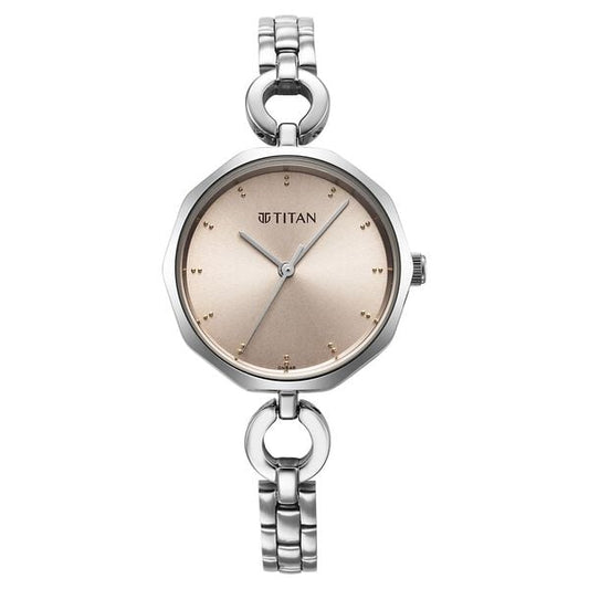 Titan 2702SM01 Women’s Quartz Analog Watch with Silver Dial & Silver Stainless-Steel Strap