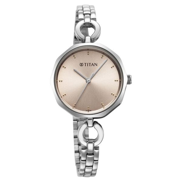 Titan 2702SM01 Analog Quartz Women’s Watch with Silver Dial and Silver Stainless Steel Strap
