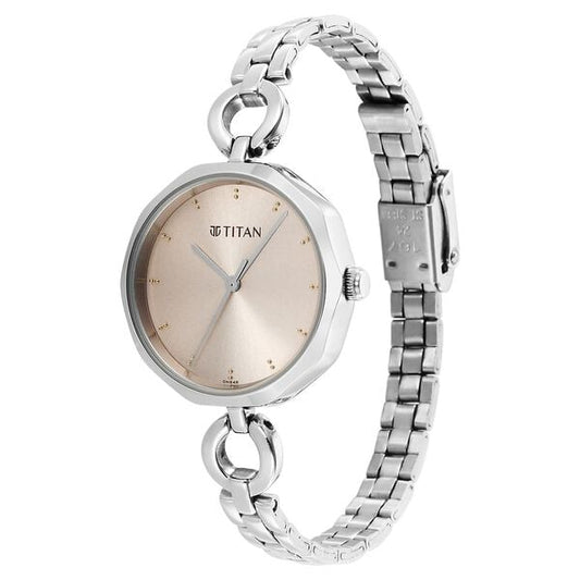 Titan 2702SM01 Analog Quartz Women’s Watch with Silver Dial and Silver Stainless Steel Strap