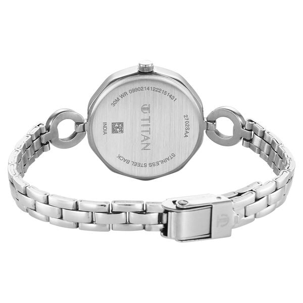 Titan 2702SM01 Women’s Quartz Analog Watch with Silver Dial & Silver Stainless-Steel Strap