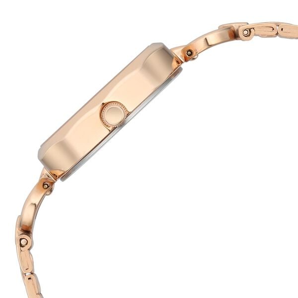 Titan 2702WM01 White Dial Analog Quartz Stainless Steel Women’s Watch – Rose Gold Band, Special Case Shape