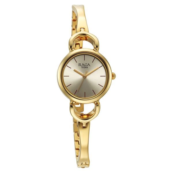 Titan 2724YM01 Women’s Quartz Analog Dial Golden Watch with Metal Strap