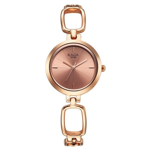 Titan 2725WM01 Women’s Rose-Gold Dial Analog Watch with Rose-Gold Metal Bracelet