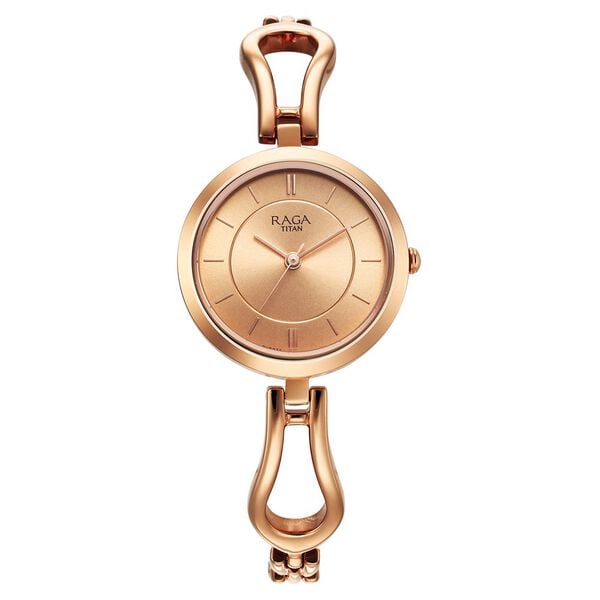 Titan 2727WM01 Raga Quartz Analog Rose Gold Dial & Metal Strap Watch For Women