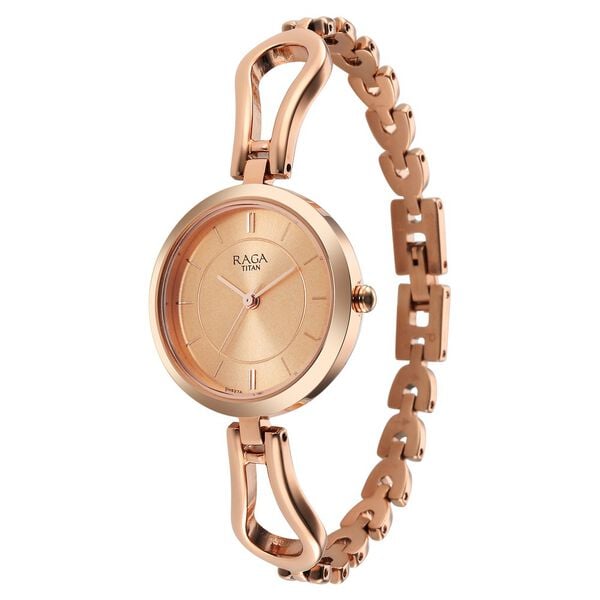 Titan 2727WM01 Raga Quartz Analog Rose Gold Dial & Metal Strap Watch For Women