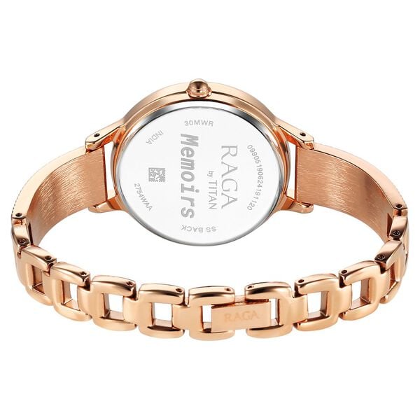 Titan 2754WM01 Women’s Analog Quartz Watch — White Dial, Rose Gold Stainless Steel Strap