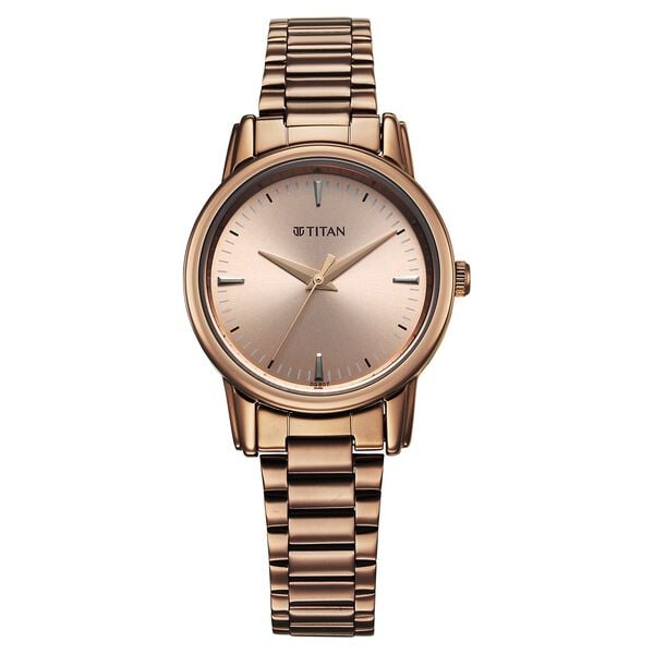 Titan 2760QM02 Women’s Brown-Dial Analog Watch with Brown Stainless-Steel Strap