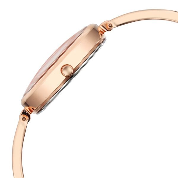 Titan 2772WM01 Women’s Pink-Dial Analog Watch with Rose-Gold Metal Strap