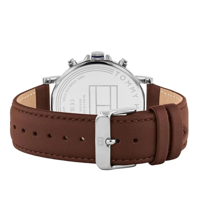 Tommy Hilfiger TH1710585 Tyson Men's Blue Dial Multifunction Brown Leather Watch