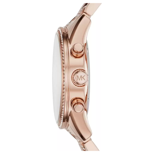 Michael Kors MK6485I Women Quartz Rose Gold Dial Stainless Steel Chronograph Watch