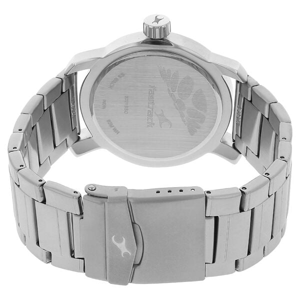 Fastrack 3021SM01 Quartz Analog Black Dial Stainless Steel Strap Men’s Watch