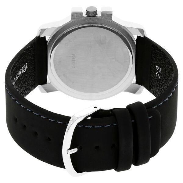 Fastrack 3039SL01 Analog Quartz Men Watch – Silver Dial, Black Leather Strap, 50 m Water Resistance