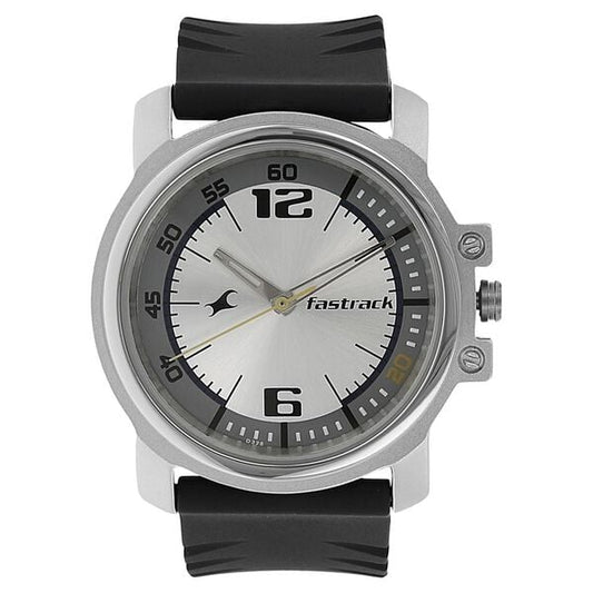 Fastrack 3039SP01 Quartz Analog White Dial Black Plastic Strap Men’s Watch