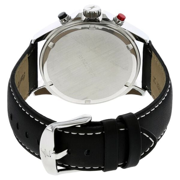 Fastrack 3072SL02 Men's Big Time Analog Watch Quartz Chronograph Black Dial Black Leather Strap Men’s Watch