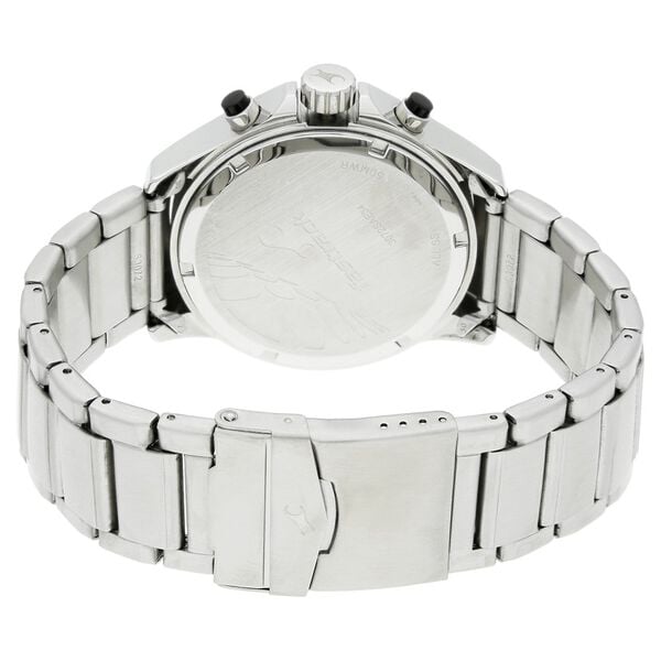 Fastrack 3072SM02 Analog Quartz Chronograph Men Watch – Black Dial, Silver Stainless Steel Strap, Big Time Collection