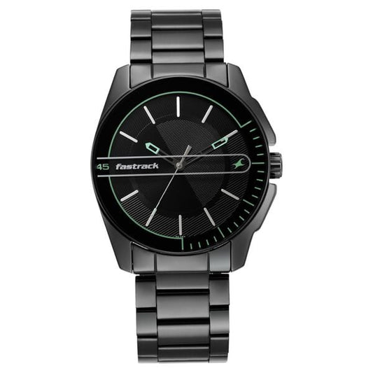 Fastrack 3089NM03 Wear Your Look Quartz Analog Black Dial Black Metal Strap Men’s Watch