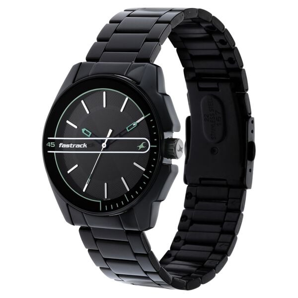 Fastrack 3089NM03 Wear Your Look Quartz Analog Black Dial Black Metal Strap Men’s Watch