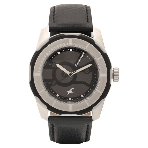 Fastrack 3099SL02 Quartz Analog Black Dial Leather Strap Men’s Watch