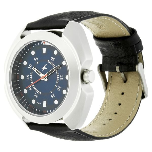 Fastrack 3117SL04 Quartz Analog Blue Dial Black Leather Strap Men’s Watch