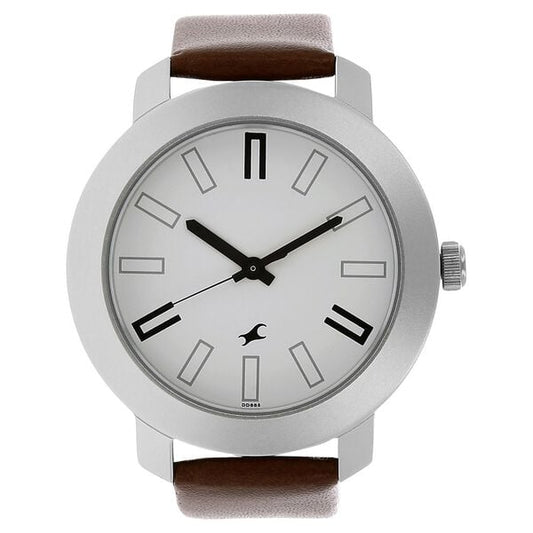Fastrack NT3120SL01 men’s watch front view white dial