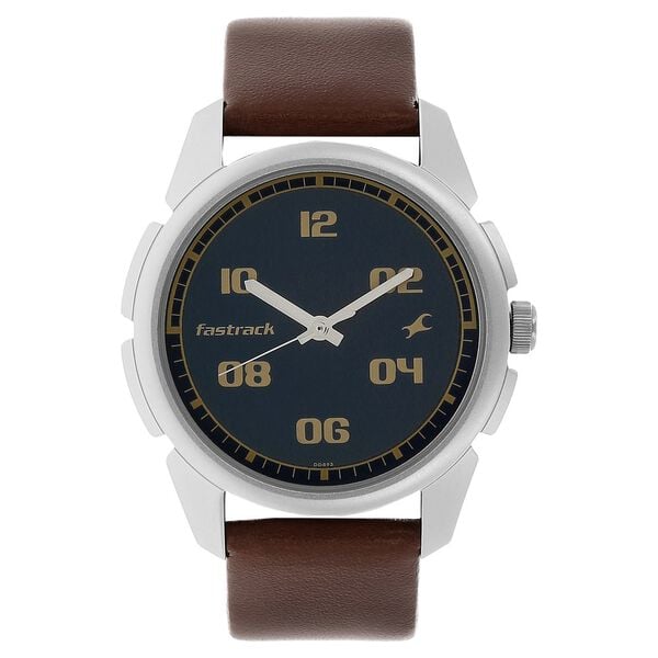 Fastrack 3124SL02 Quartz Analog Blue Dial Brown Leather Strap Men’s Watch