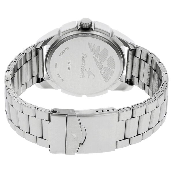Fastrack 3124SM02 Men’s Quartz Black Dial Analog Watch with Stainless Steel Strap