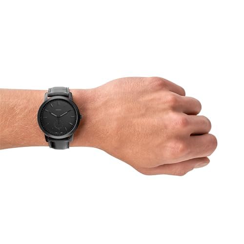 Fossil FS5447 Men's Quartz Analog Watch Black Dial Black Leather Strap